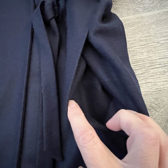 Eileen Fisher Boiled Wool Shawl Wrap Jacket Size Petite Large Midnight Navy Blue - Picture 5 of 14